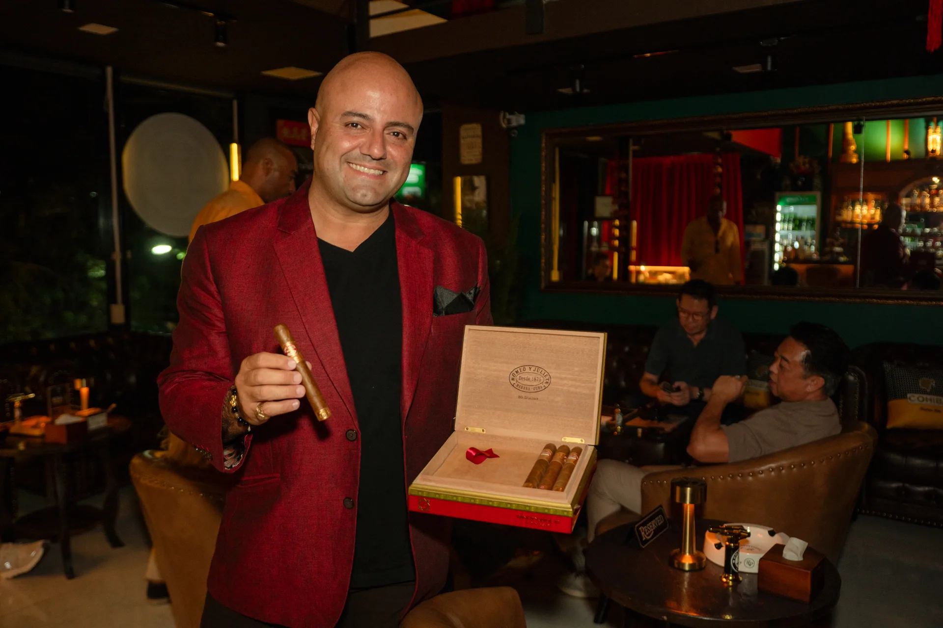 Amir Nadimi with cigar selection